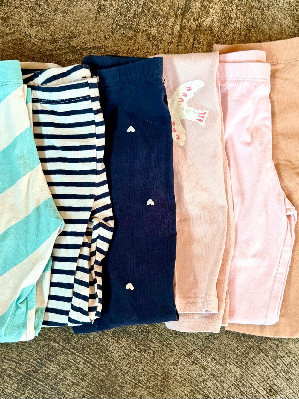 H&M Girls' Leggings Set - Aqua, Navy, Striped, Pink, Blush
